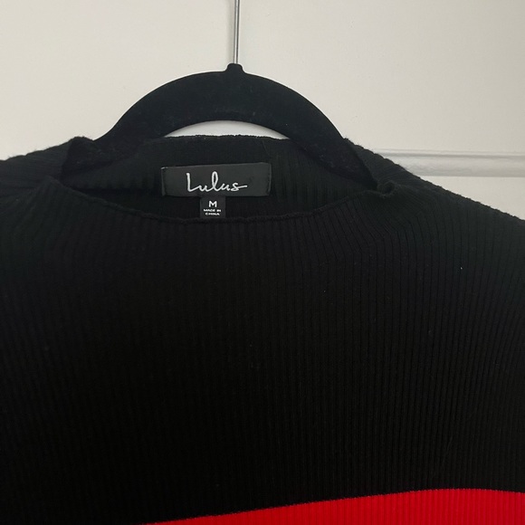 Lulus Black Turtleneck Striped Dress - Picture 2 of 4